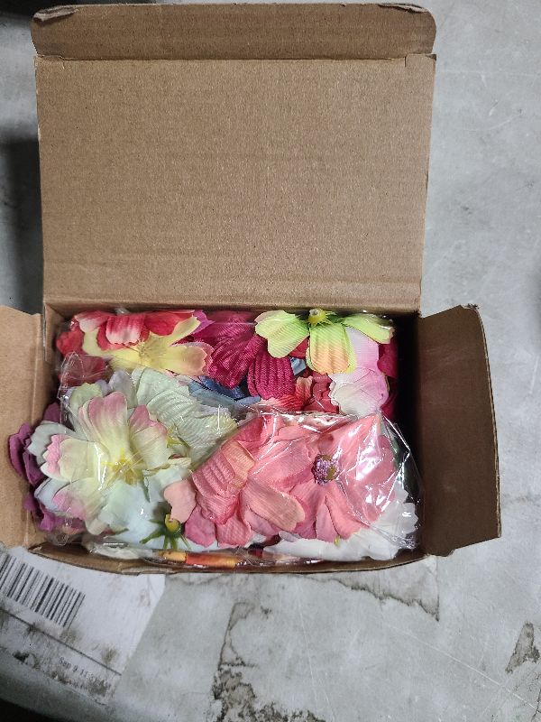 Photo 1 of 120 Pcs Small Flowers for Crafts Mini Faux Flowers Artificial Silk Daisy Peony Fabric Floral Arrangement Decor for Fall Halloween DIY Wreath Bouquets Wedding Baby Shower Home Party Decor(Multicolor)
