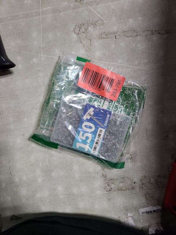 Photo 1 of 150 PCS Clear Push Pins Tacks Count in Reusable Box for Bulletin Boards and Wall Displays Heavy Duty Plastic Head