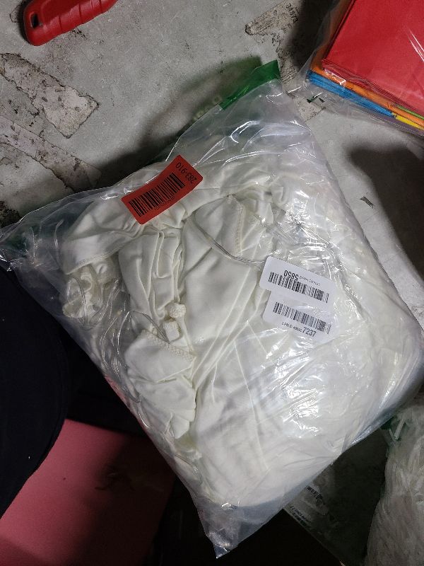 Photo 1 of 10 x 10ft Ivory Backdrop Curtains with Lights String for Baby Shower Wrinkle Free Polyester Drapes for Backdrop Photo Background Curtains for Birthday Party Wedding Shower Reception Ceremony, 2 Panels