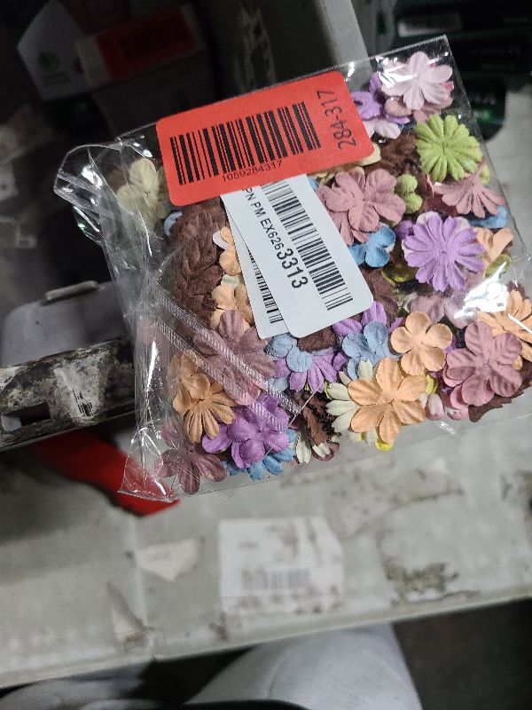 Photo 1 of 200 Pcs Handmade Mixed Mulberry Paper Flowers Petals and Leaves Scrapbooking Wedding DIY Craft Supplies Card (10 Colors Flowers/Brown Tone Leaves)