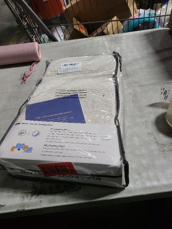 Photo 1 of 100% Blackout Shield Linen Blackout Curtains for Bedroom 108 Inches Long, Back Tab/Rod Pocket Living Room Drapes, Thermal Insulated Blackout Curtains 2 Panels Set, 50" W x 108" L,Cream