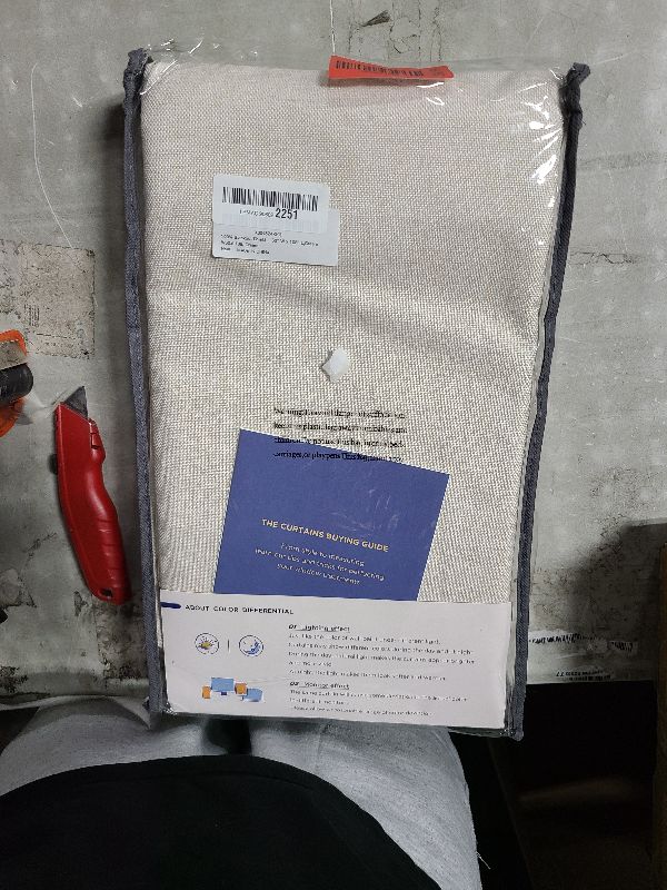 Photo 1 of 100% Blackout Shield Linen Blackout Curtains for Bedroom 108 Inches Long, Back Tab/Rod Pocket Living Room Drapes, Thermal Insulated Blackout Curtains 2 Panels Set, 50" W x 108" L,Cream