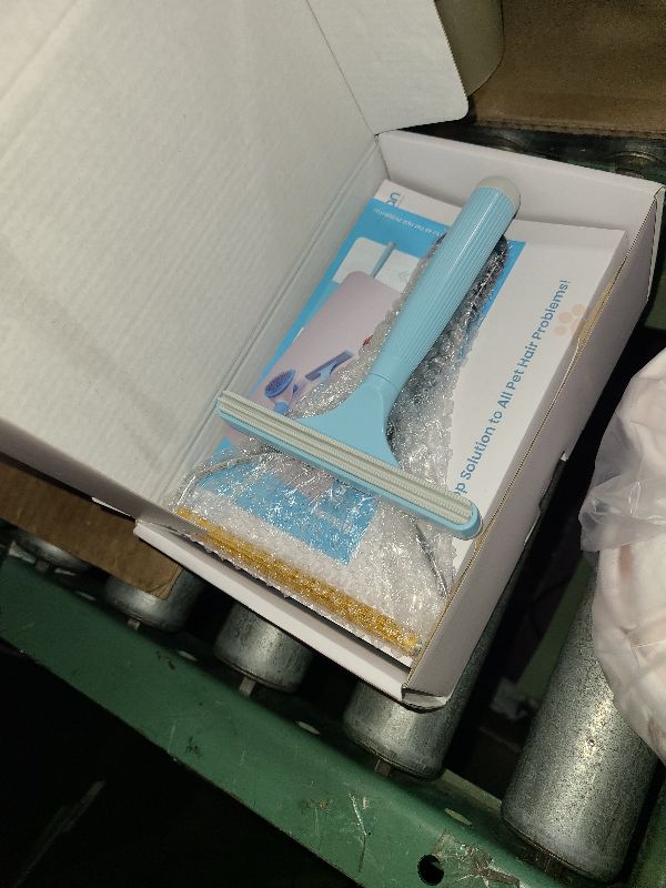 Photo 1 of 3 in 1 Analan Cat Brush Pet Hair Remover for Dog & Cat, Self-Cleaning Slicker Brush for Pet Grooming, Perfect Pet Hair Removal Tool for Furniture Carpets Couches and Bedding (Sky Blue)