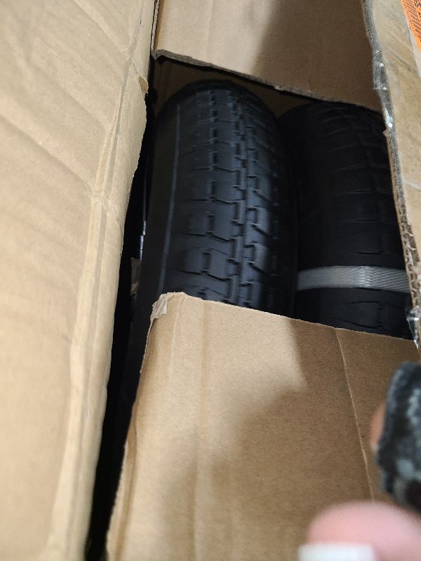 Photo 1 of 2-Pack 4.80/4.00-8" Pneumatic Wheelbarrow Wheel and Tires with 3"- 7" Center Hub and 5/8" Bushings for Wheelbarrow and Yard Cart Garden Wagon