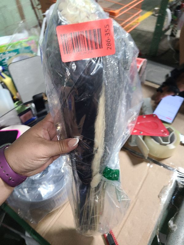 Photo 1 of 102PCS Black Pampas Grass Decor, Grey White Natural Dried Pampas Grass Bulk, Boho Home Decor Bouquet, Black and White Dried Flowers Decor, Halloween Wedding Floral Arrangements Vases Decorations