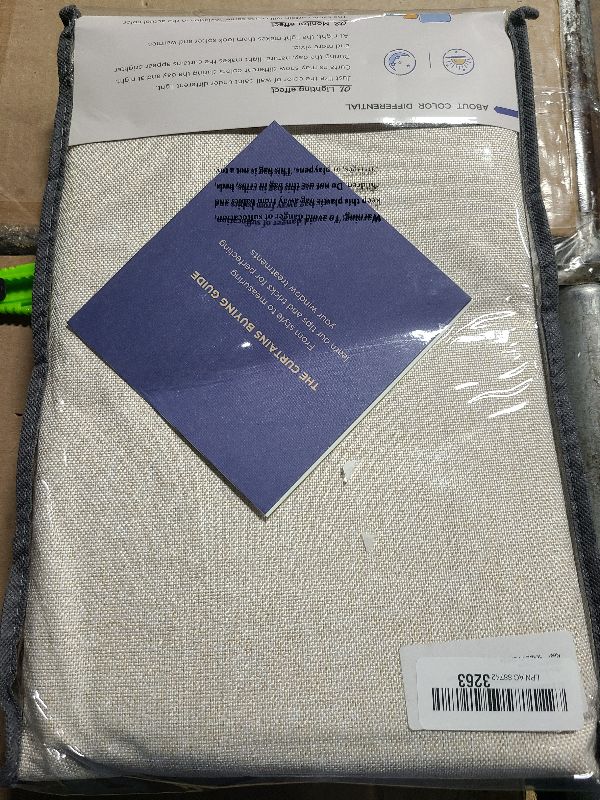 Photo 1 of 100% Blackout Shield Linen Blackout Curtains for Bedroom 84 Inches Long, Back Tab/Rod Pocket Living Room Drapes, Thermal Insulated Blackout Curtains 2 Panels Set, 50" W x 84" L, Cream