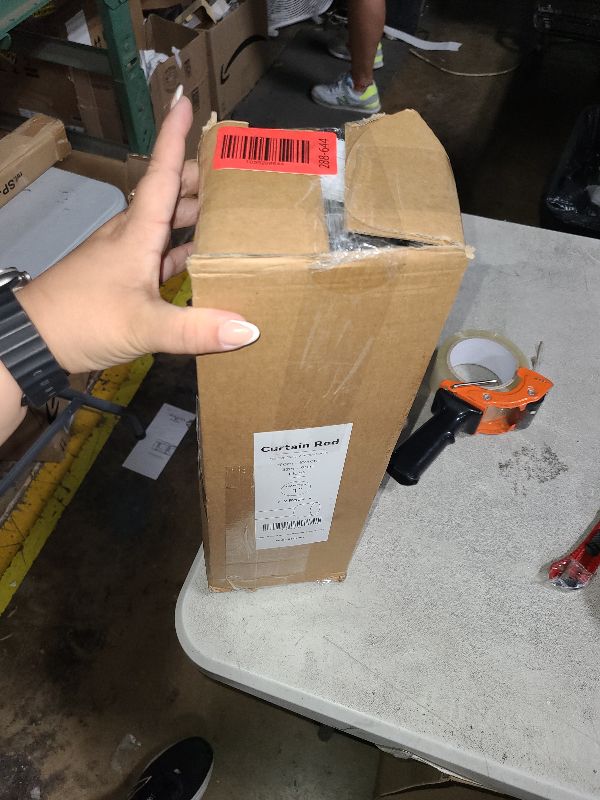 Photo 1 of 2 Pack Curtain Rods for Windows 48 to 84 Inch(4-7ft), 1 Inch Black Adjustable Heavy Duty Curtain Rod Set, Outdoor Long Drapery Rods for Patio Bedroom, Size 32"- 90"