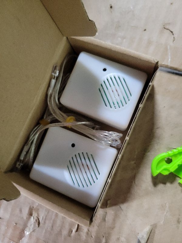 Photo 1 of 2 Pack Halloween Sound Effects Box with LED, Battery Powered Horror Screaming Tricky Scary Sound Player, Voice-Activated Witch & Ghost Sound Effects for Pumpkin Inflatables Eyeballs Ghost