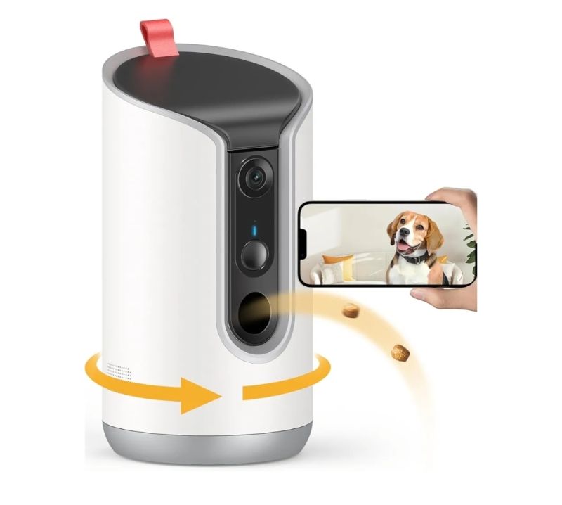 Photo 1 of 2K Pet Camera Treat Dispenser, 360°View Dog Camera with Phone App, 5G&2.4G WiFi 2-Way Talk Pet Cam Indoor for Cats Remote Treat Tossing, Motion Alerts, Auto Tracking
1K+ bought in past month