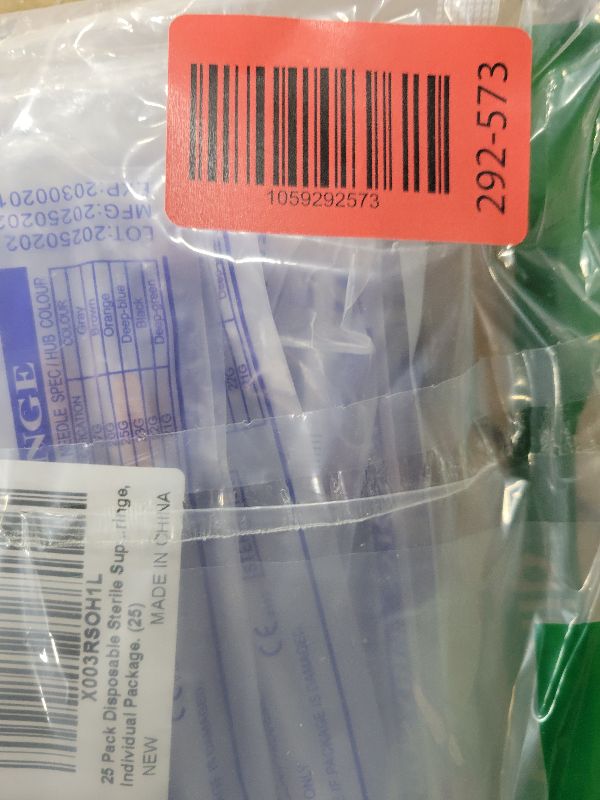 Photo 1 of 25 Pack Disposable Sterile Supplies 1ml Syringe with Needle,25Ga 1inch Needle and Syringe,Individual Package. (25)