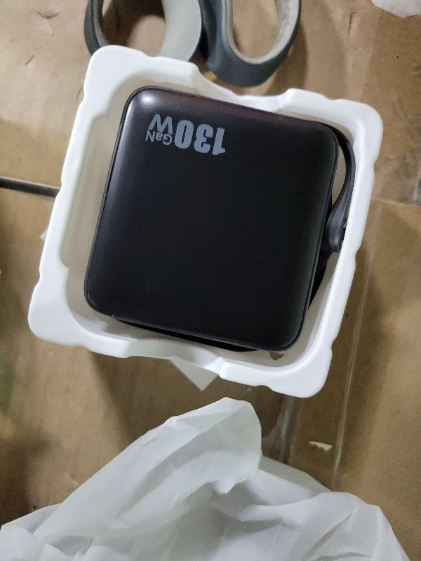 Photo 1 of 130W USB C Charger Block with Built-in Retractable Cable,Foldable Plug Wall Charger and 2 USB Ports,65W PD USB C GaN Fast Charging Station Traval Power Adapter for MacBook,iPad,iPhone 16,Galaxy-Black