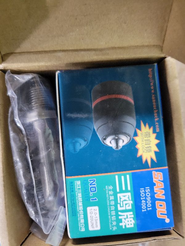 Photo 1 of 1.5-13mm Keyless Drill Chuck Metal Heavy Duty 1/2''-20UNF with SDS-Plus Shank 1/4" Hex Shank 1/2'' Socket Square Wrench Adapter for Impact Driver, Electric Drill, Hammer Drill