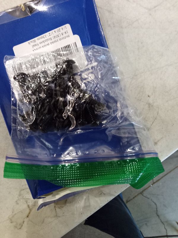 Photo 1 of 1/4-20 x 1/2" Button Head Socket Cap Bolts Screws, 20Pcs 304 Stainless Steel 18-8, Allen Hex Drive, Black Oxide by SG TZH(with Hex Spanner)