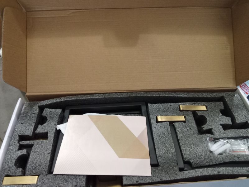 Photo 1 of 5 Piece Black and Gold Towel Bar Set - Gold and Black Bathroom Accessories with 2 Towel Hook, Stainless Steel Wall Mounted Bathroom Towel Rack Set - Square 16-Inch