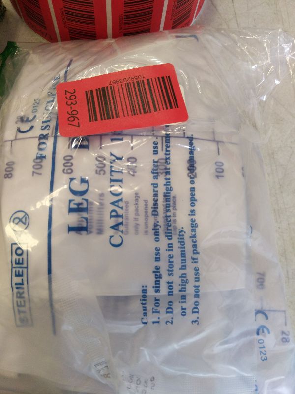 Photo 1 of 10 Pack Catheter Bags Leg Bag Urinary Drainage Bag with Cloth Straps Anti-Reflux Valve 32 Oz with 16” Tubing