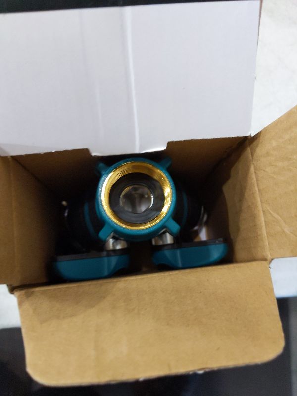 Photo 1 of 2WAYZ Hose Splitter 2 Way Heavy Duty Outdoor Faucet and Garden Connector - Water Spigot Splitter - Durable All-Metal Y Adapter with Shut-Off Valve - 4 x 4 x 1.5 Inches