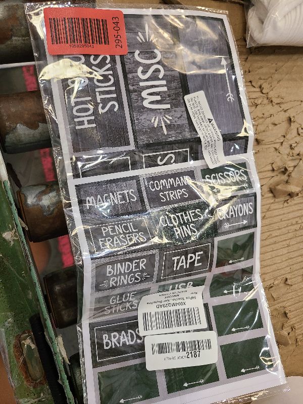 Photo 1 of 54Pcs Teacher Toolbox Labels Classroom Decoration Self-Adhesive Farmhouse Toolbox Sticker Greenery Tool Box Storage Decal Wood Grain Organizer Container Decor for Back to School Teacher Supplies
