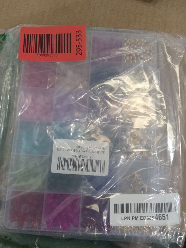 Photo 1 of 1280pcs 6mm Glass Beads for Bracelets, Bracelet Making Kit 24 Style Crystal Beads for Jewelry Making Round Beads DIY Crafts with Spacer Beads Charms Accessories