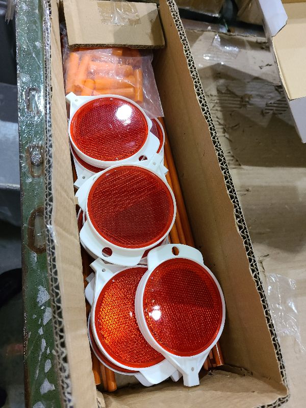 Photo 1 of 12 Pcs Reflective Driveway Markers, 48 Inch Double Sided Driveway Markers Reflectors for Snow Plowing Markers, Driveway, Walkways, Parking, Lots (Red)