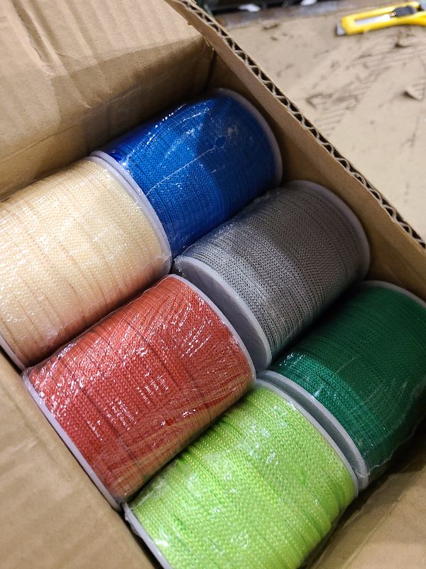 Photo 1 of 18 Roll Polyester Macrame Cord 2mm x 990 Yards (2952 feet), Polypropylene Cord Macrame Cord, Colorful Yarn Crochet Macrame Bag Craft for Wall Hangers, Bags, Bottom Plates, Carpets(Colorful)