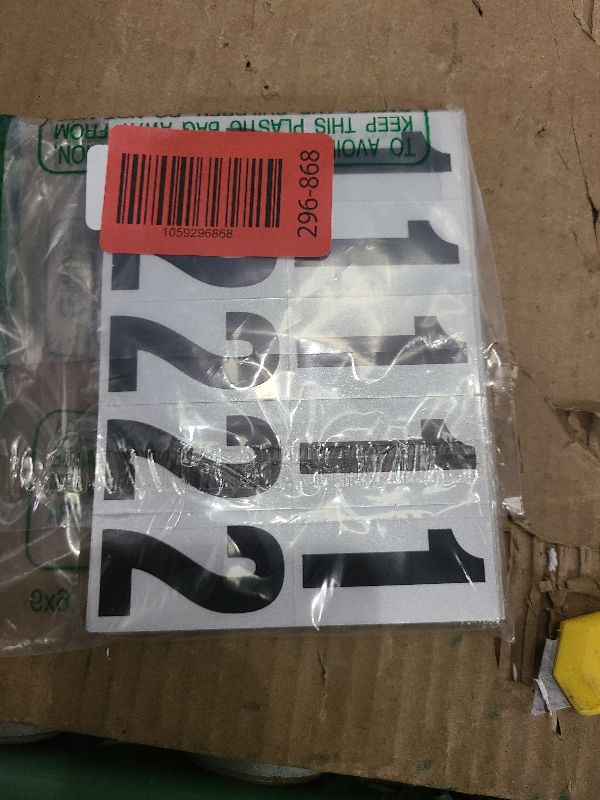 Photo 1 of 2 inch Self Adhesive Numbers for Mailbox, House Numbers, Reflective Mailbox Number, Trash Cans Number, for Outside, 300 PCS (Black/White)