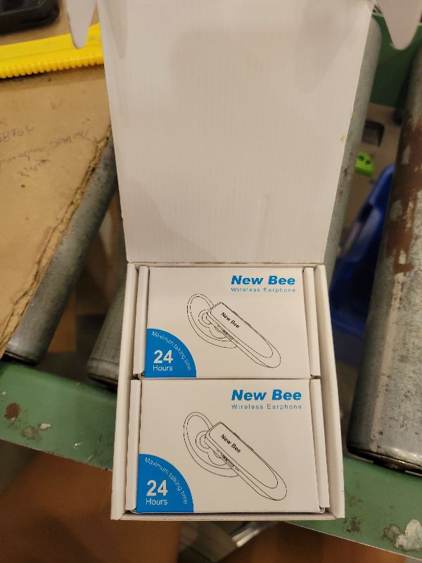 Photo 1 of [2 Pack] Bluetooth Earpiece Wireless Handsfree Headset V5.0 24 Hrs Driving with Mic 60 Days Standby Bluetooth Headset for iPhone Android Samsung Driver