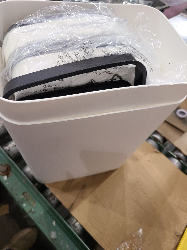 Photo 1 of 2 Pack 2.7 Gal Bathroom Trash Can with Lid, Automatic Trash Can Small Smart Garbage Can Touchless, Slim Motion Sensor Waterproof Plastic Trash Bins for Bedroom Office Kitchen Toilet