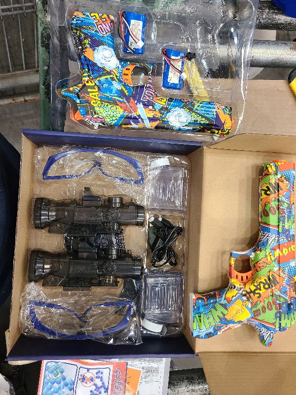 Photo 1 of 2 Pack Gel Ball Blaster - Splatter Ball Gun Pistol with 10000 Gel Rounds, Manual Continuous Shoot Splat Water Bead Blaster for Backyard and Outdoor Activities 16+ Adult (Color Graffiti)