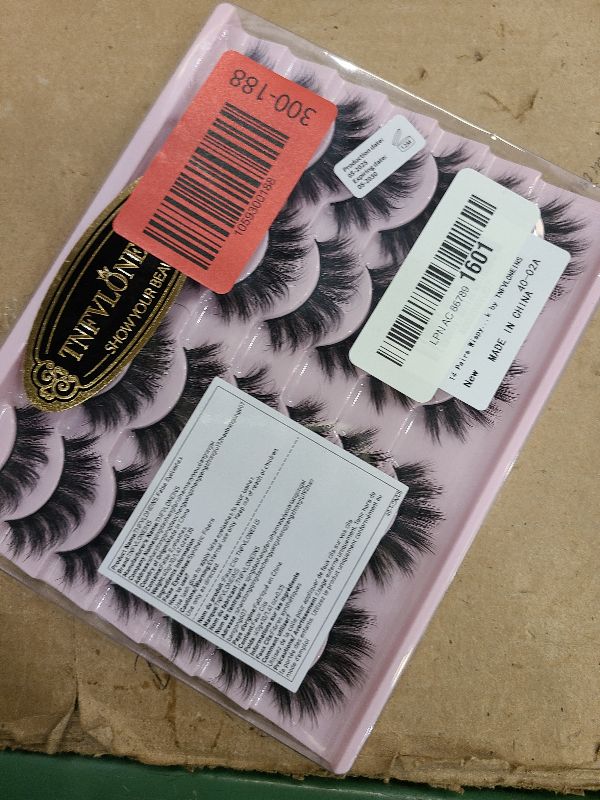 Photo 1 of 14 Pairs Wispy Mink Lashes False Eye Lashes Natural Look 5D Volume 16mm Fake Eyelashes Pack by TNFVLONEINS
