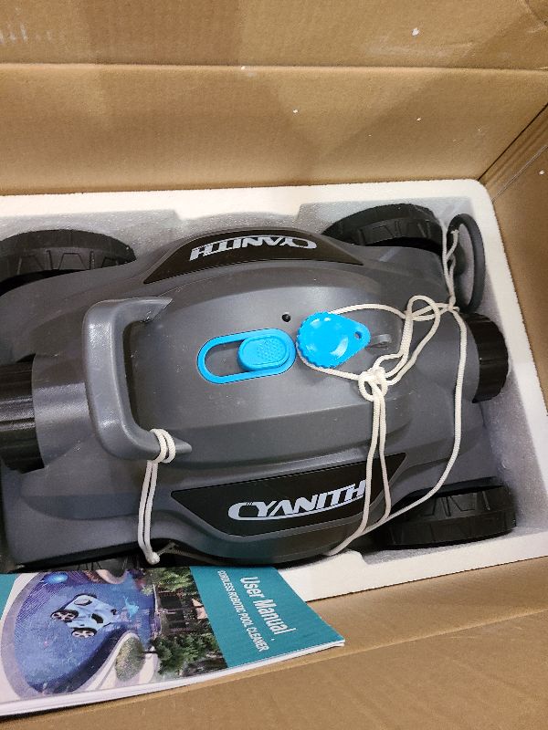 Photo 1 of 110 Mins Runtime Pool Vacuum for Above Ground Pool, Cordless Robotic Pool Cleaner for Flat Inground Pools up to 1,076 Sq. Ft, Automatic Self-Parking with Dual Strong Brushless Suction Motors