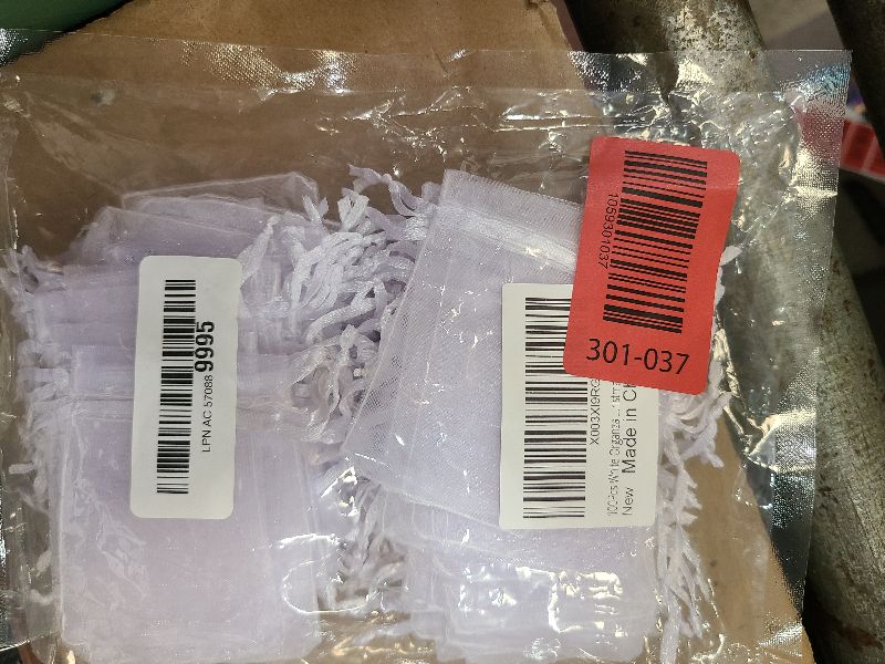 Photo 1 of 100Pcs White Organza Bags, 2x3Inch Sheer Wedding Party Favor Bags with Drawstring, Jewelry Gift Bags Christmas Candy Pouches