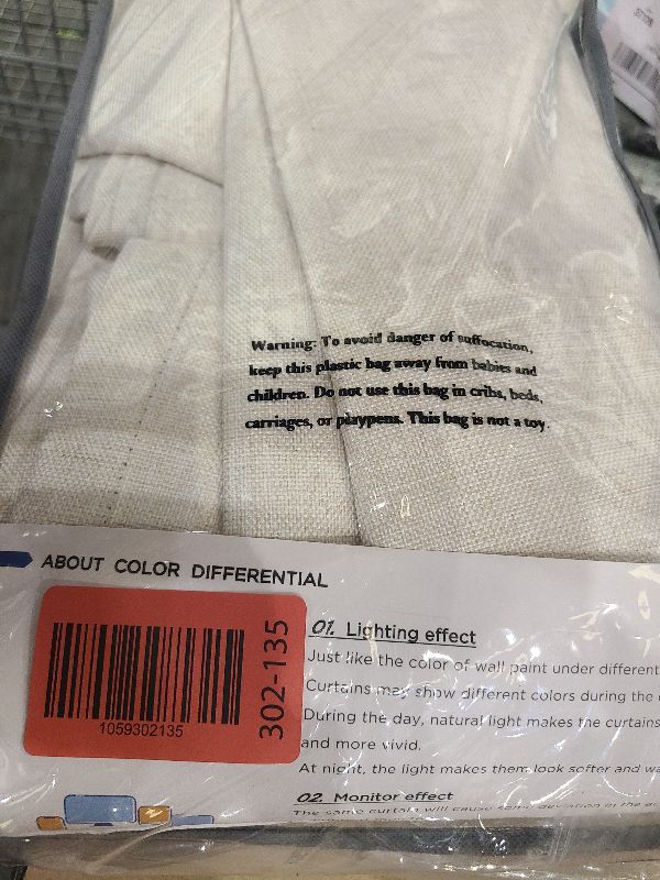 Photo 1 of 100% Blackout Shield Linen Blackout Curtains for Bedroom 84 Inches Long, Back Tab/Rod Pocket Living Room Drapes, Thermal Insulated Blackout Curtains 2 Panels Set, 50" W x 84" L, Cream