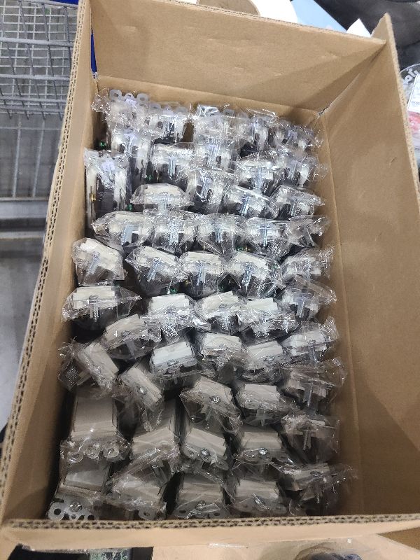 Photo 1 of (50 Pack) CML Decorator Wall Light Switch, Single Pole Switch, 15A 120/277V, 3-Year Warranty, White