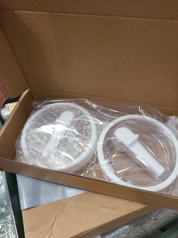 Photo 1 of 2 Pack 30 oz Tumbler Flip Straw Lid Replacement Compatible for Stanley Quencher, Leak Proof Lid Replacement for 30 OZ Stanley H2.0 FlowState Tumbler,Spill Proof Splash Reusable (White)