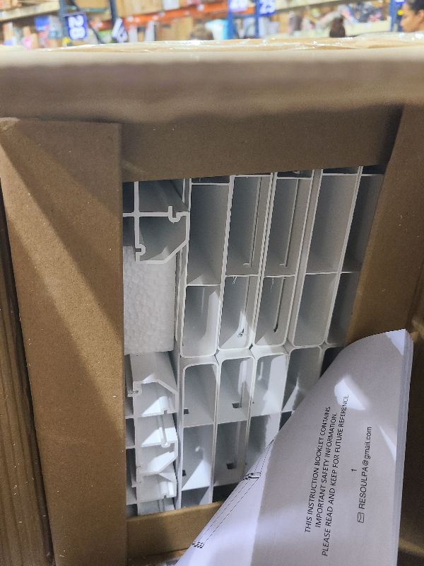 Photo 1 of 26 Panels No Dig Fence, 28ft(L) x 17in(H) Dog Digging Fencing Barrier, 1.2in Gap Animal Barrier for Bottom of Fence, Rustproof Metal Garden Edging Border Ground Defense for Outdoor Patio, White