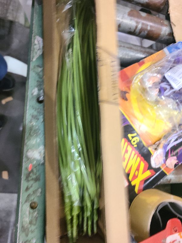 Photo 1 of 10PCS Fake Grass Filler Decor Artificial Grass Plants Outdoor Faux Plants Artificial Tall Shrubs Wheat Grass Greenery Stems UV Resistant Onion Grss For Outdoor Indoor Vase Planters Home Decor, Green
