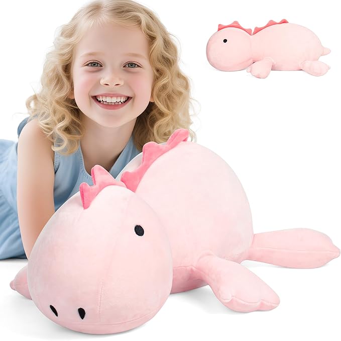 Photo 1 of 3.5lbs Weighted Dinosaur Plush 24 Inch,Pink Soft Stuffed Dino Weighted Plush Animal Dinosaur Throws Pillows