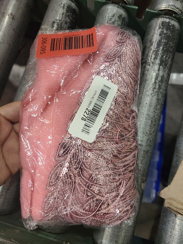 Photo 1 of 10 Yards Sparkly Sequined Tassel Ribbon Sequins Fringe Trim Spangle Paillette Lace Fabric for Sewing Curtain Pillow Home Decor Party Dress Stage Costume Embellishment (Pink)