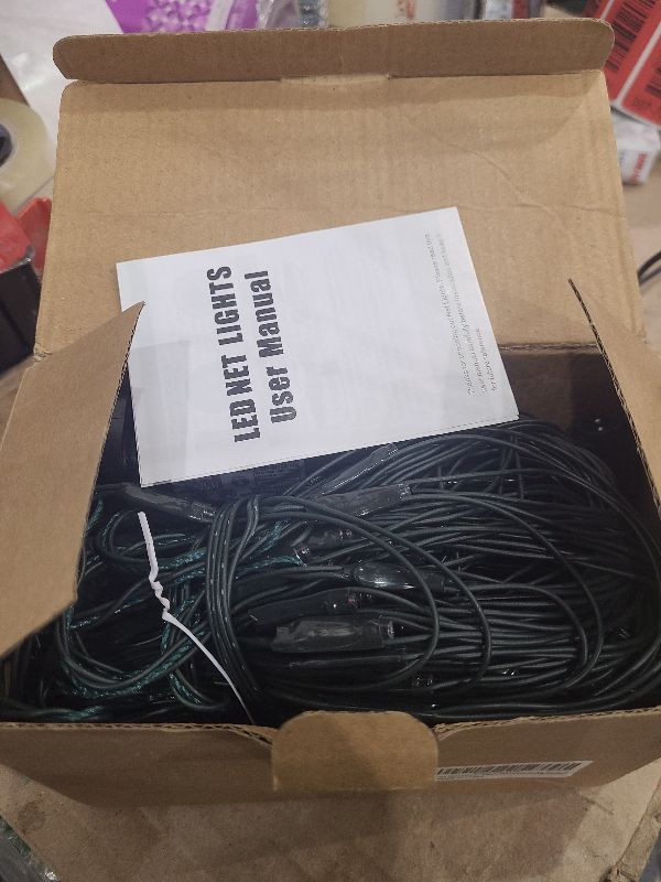 Photo 1 of 12ft x 5ft 360 LED Christmas Net Lights, 8 Modes Waterproof With Timer Low Voltage Connectable Mesh Lights for Trees, Bushes, Shurb, Garden, Outdoor Decoration(1 Pack, Green Wire, Multi-colored)