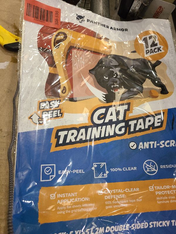 Photo 1 of 12 Pack Cat Scratch Furniture Protector Tape Sheets – Double-Sided Sticky Training (5 XL, 5 Large, 2 Medium) – Anti-Scratch Couch & Sofa Guard – Clear – Not for Leather, Velvet, Microfiber