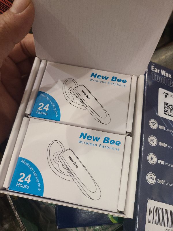 Photo 1 of [2 Pack] Bluetooth Earpiece Wireless Handsfree Headset V5.0 24 Hrs Driving with Mic 60 Days Standby Bluetooth Headset for iPhone Android Samsung Driver