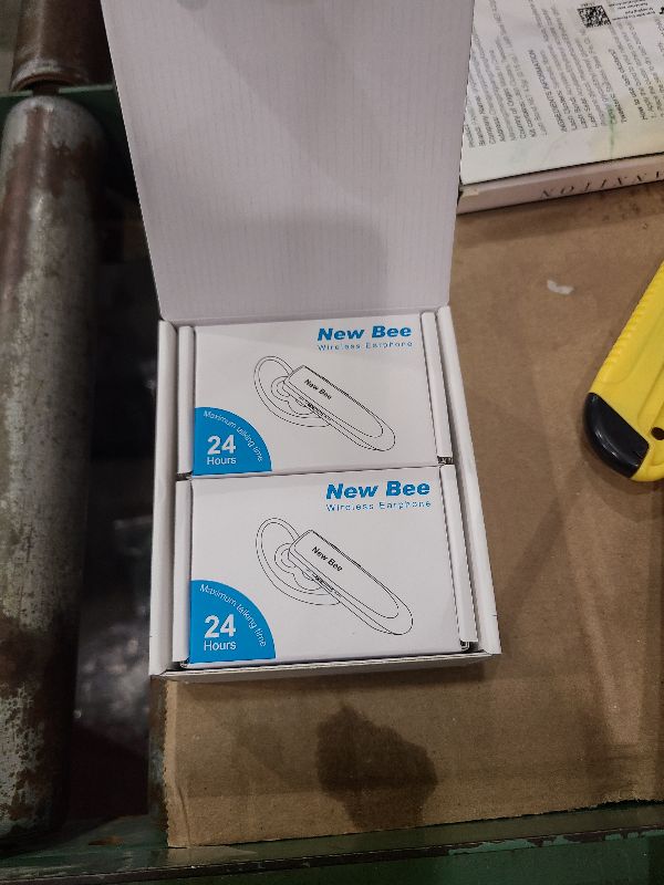Photo 1 of [2 Pack] Bluetooth Earpiece Wireless Handsfree Headset V5.0 24 Hrs Driving with Mic 60 Days Standby Bluetooth Headset for iPhone Android Samsung Driver