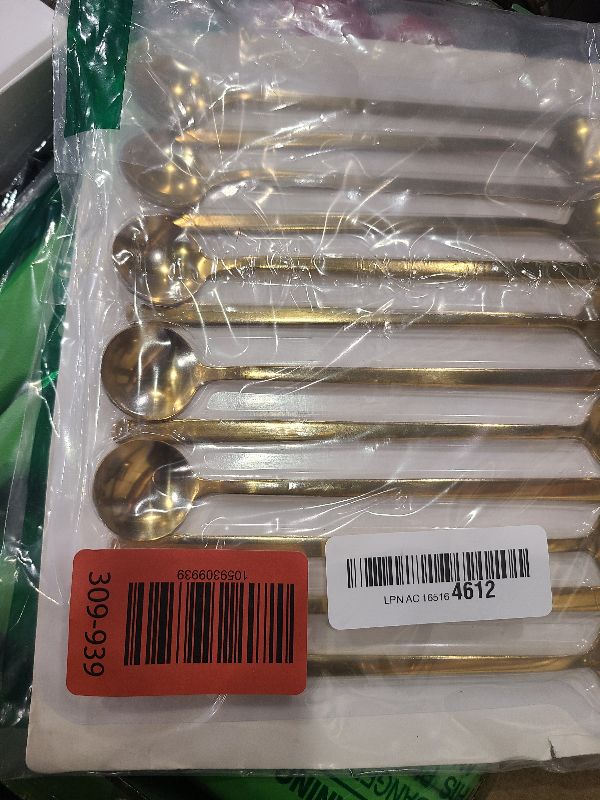 Photo 1 of 12 Pcs Coffee Spoons Set, 6.7" Gold Tea Spoons Long Handle, Gold Small Teaspoons, Stainless Steel Espresso Spoon, Long Spoon for Stirring, Coffee Bar Accessories