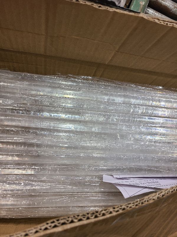 Photo 1 of 10 Pcs Wedding Centerpieces Acrylic Vases Clear Column Flower Vase Stands 7.87'' x 7.87'' x 31.5'' Rectangular Flower Display Table Stands for Wedding Party Events Reception Table Decor