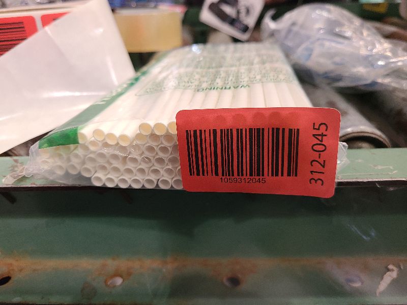 Photo 1 of 100 Pack Paper Straws White Biodegradable co-Friendly Drinking Bulk for Party Supplies, Bridal/Baby Shower, Birthday, Mixed Drinks, Weddings, Restaurant, Food Service, Drink Stirrer