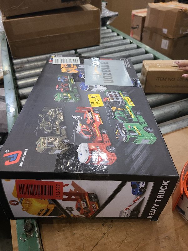 Photo 1 of 103 PCS Dinosaur Truck Vehicle Toy Set, 25.6" Big Semi Truck Toy,Truck Toys Set with Dinosaur,Helicopter,Soldier, Truck in Carrier Truck, Dinosaur Park Toy Chritsmas Gift for 3+ Year Old Boys and Kids