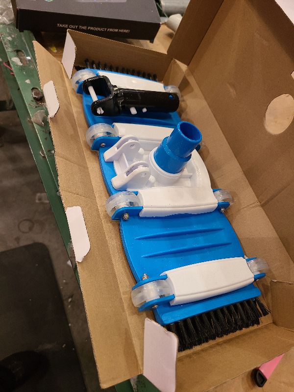 Photo 1 of 2025 TidyMister Pool Vacuum Head with Side Brushes and Wheels 16in Eazy-to-Use Vacuum Head with Swivel Handle and Hose Connect for 1-1/4in or 1-1/2in Hoses for Inground & Above Ground Pools