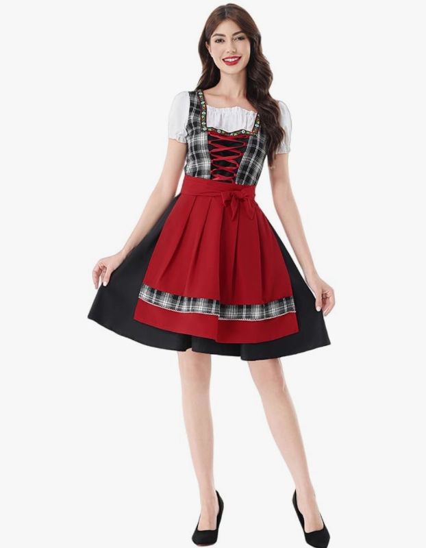 Photo 1 of  Traditional Oktoberfest Costumes Dress Dirndl Dress German Beer Costumes Halloween Cosplay Outfit for Women M