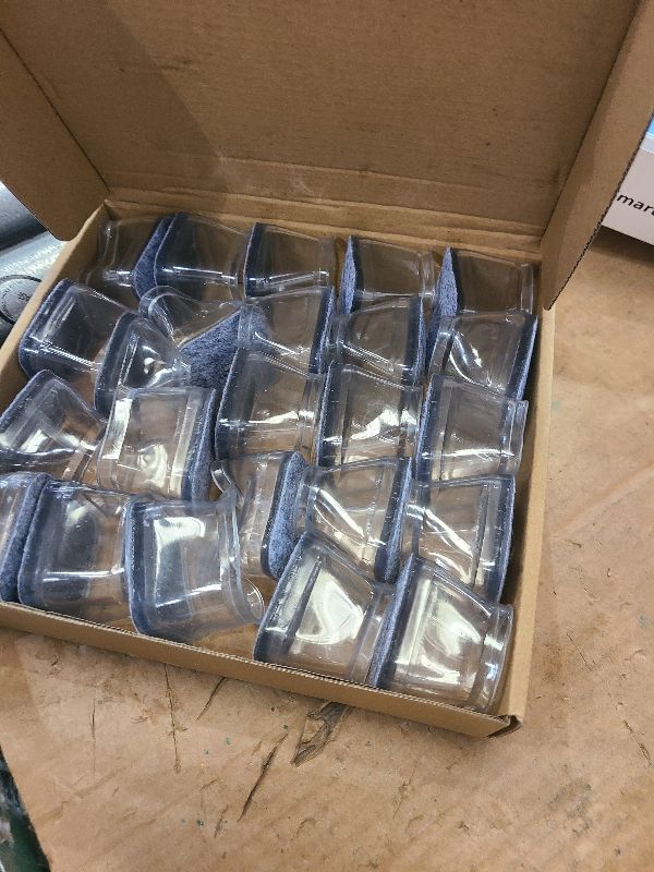 Photo 1 of 24 Pcs Chair Leg Floor Protectors Square, Silicone Felt Furniture Leg Pads Caps Covers for Hardwood Floors (Fit:1-5/8" to 2")