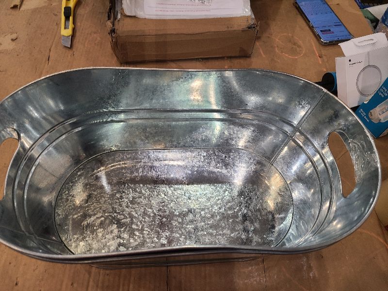 Photo 1 of 2 Pack Galvanized Ice Bucket 4 Gallon Galvanized Tub Ice Bucket for Parties Metal Beverage Buckets with Handles Wine Beer Champagne Vintage Buckets for Cocktails Mimosa Bar Supplies with Scoops